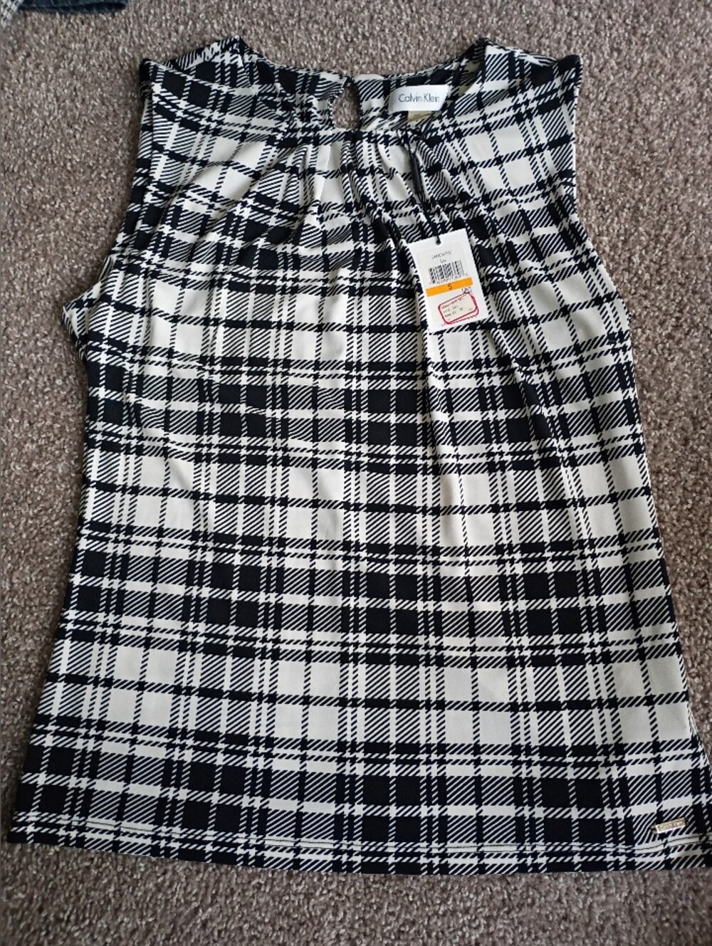 Calvin Klein Black & White Plaid Women's Skirt